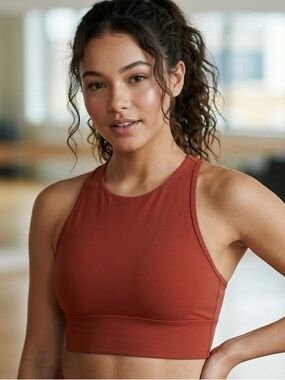 Lululemon Wunder Train Long Line Bra Everlux Date Brown Size 8 Activewear